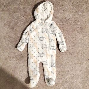 Super soft elephant zip up one piece